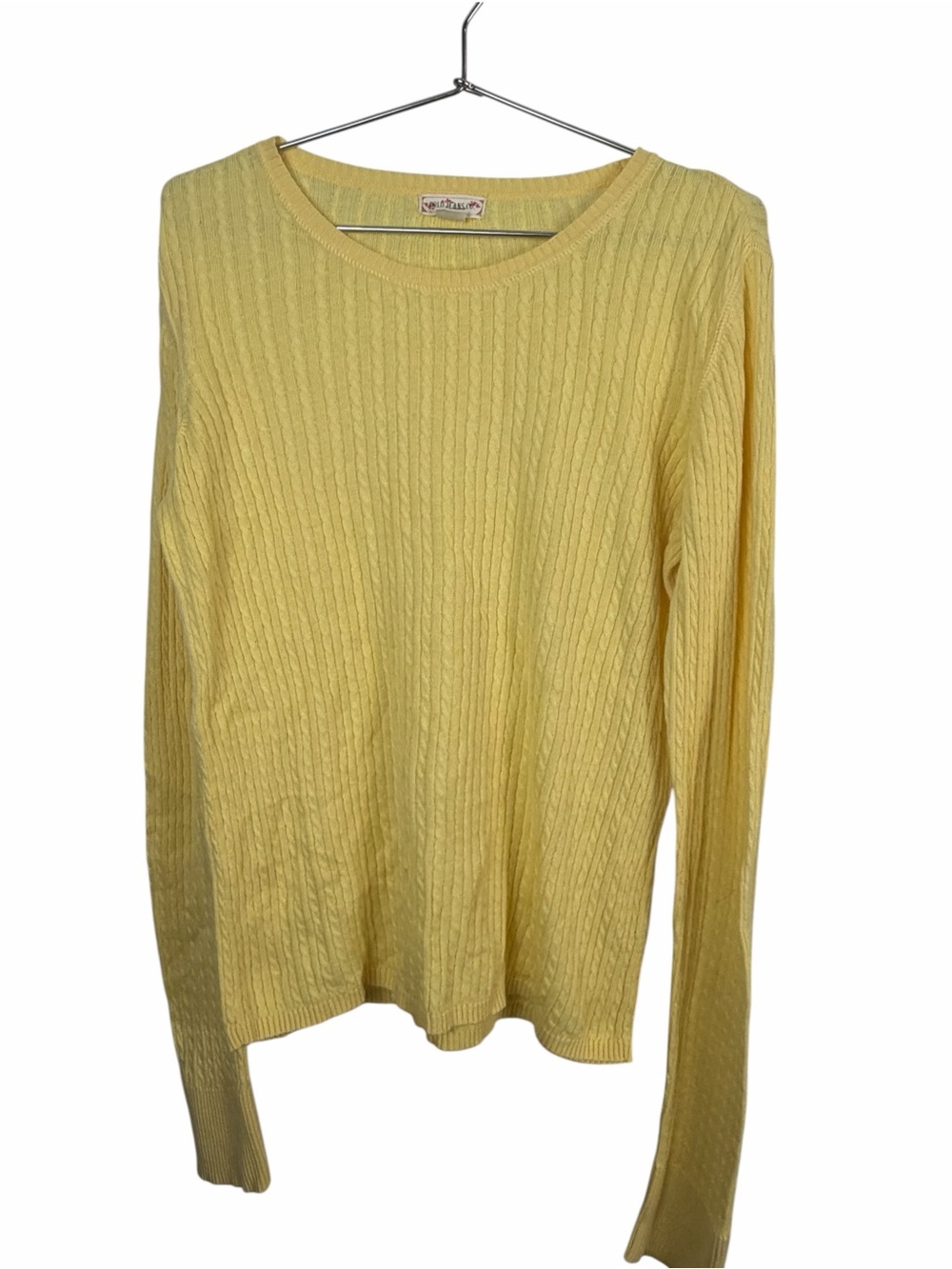 Polo Jeana Co Yellow Cable Knit Long Sleeve Sweater -